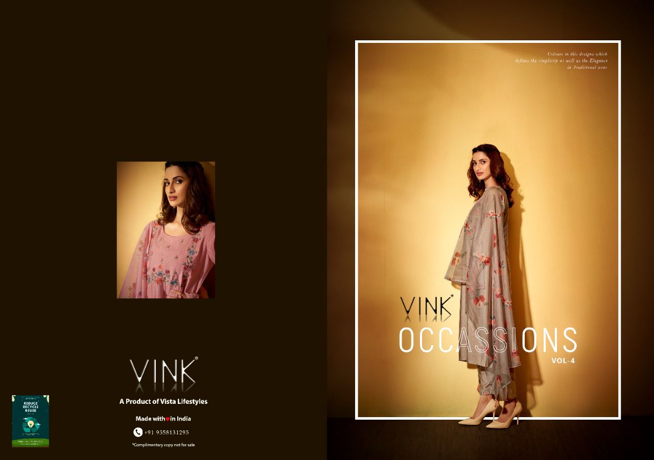 VINK OCCASIONS 4 Fancy Designer New Latest Exclusive Wear Readymade Suit Collection